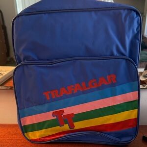 Trafalgar Blue Backpack with Multicolor Stripes